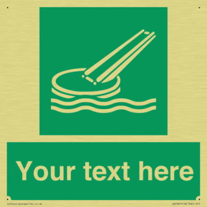 Custom sign safe condition Marine evacuation slide